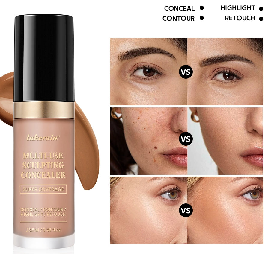 Super Coverage Concealer Multi-Use Cream Oil Free Long Lasting Hydrating Cover Contour Highlight and Retouch Face Makeup