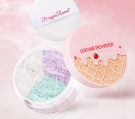 3Color Matte Face Loose Powder Waterproof Oil Control Facial Makeup Powder Natural Smooth Pearlescent Setting Powder Brightening