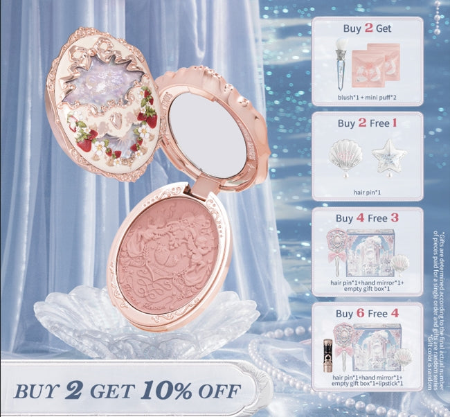 Flower Knows Strawberry Rococo Series Embossed Blush 5g Blush Powder