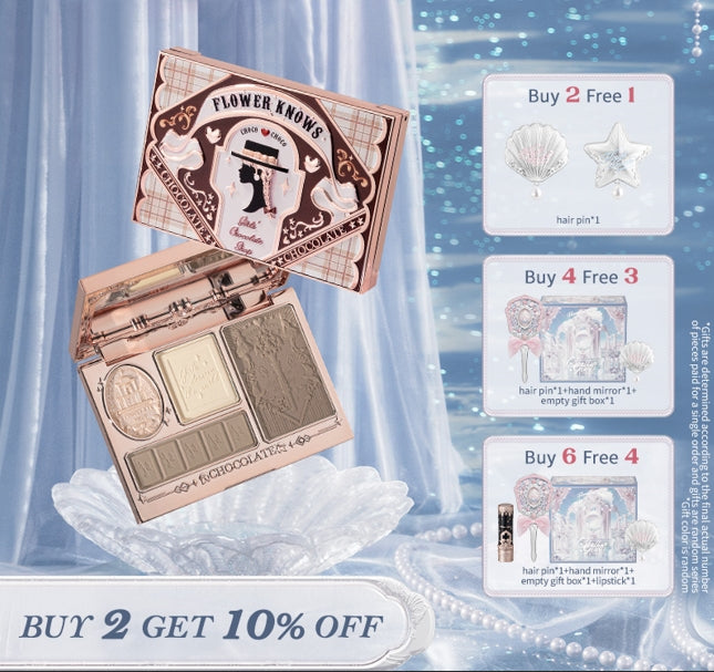 Flower Knows Highlighter & Contour 4-color Makeup 3D Bronzer Matte Contour Powder