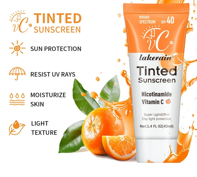 SPF40 Tinted Moisturizing VC Sunscreen Skin Protection Refreshing Makeup Sunscreen Cream UV Anti-aging Resistance Sunscreen