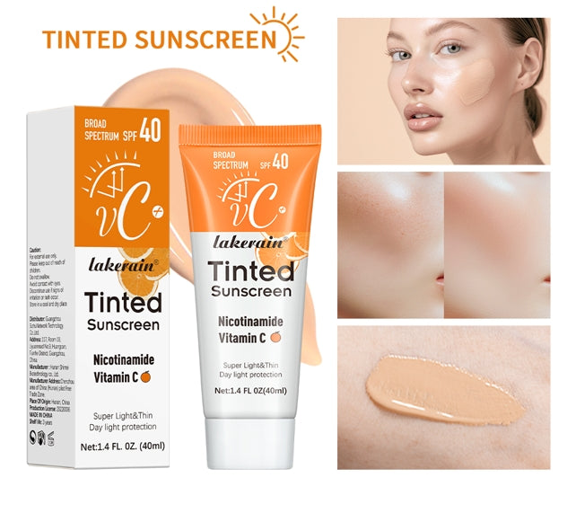 SPF40 Tinted Moisturizing VC Sunscreen Skin Protection Refreshing Makeup Sunscreen Cream UV Anti-aging Resistance Sunscreen