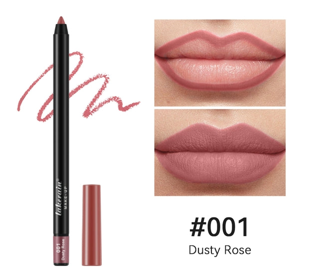 12 Colors Matte Lipliner Pencil Red Contour Tint Lipstick Waterproof Long Lasting Non-stick Cup Moisturising Lips Makeup