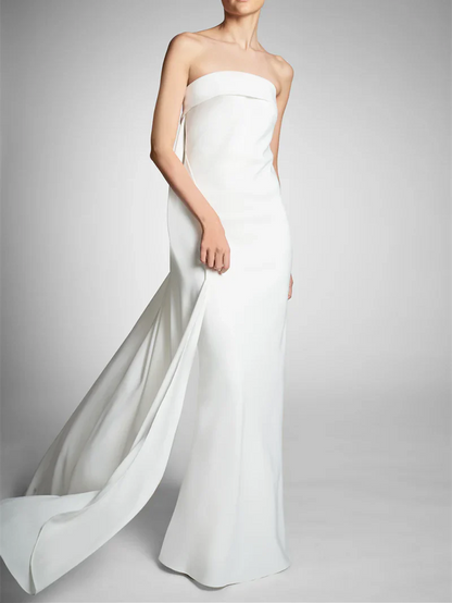 Sheath/Column Strapless Sleeveless Wedding Dresses