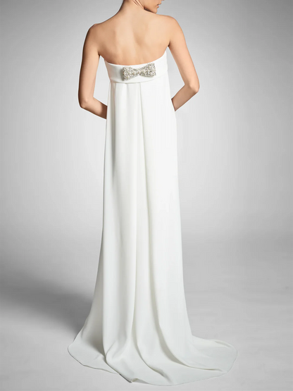 Sheath/Column Strapless Sleeveless Wedding Dresses
