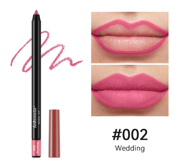12 Colors Matte Lipliner Pencil Red Contour Tint Lipstick Waterproof Long Lasting Non-stick Cup Moisturising Lips Makeup