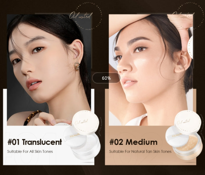 2 Colors Natural Smooth Loose Powder Makeup Oil-Control Concealer Brighten Cosmetics Face lasting Setting Powder