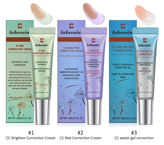 CC Red Correction Cream Liquid-Based Full Coverage Cream Waterproof Long-Lasting Correct Redness Foundation Korean Face Cosmetic