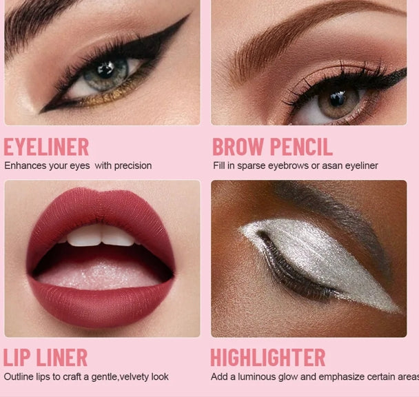 4-in-1 Multi-Function Makeup Pen - Eyeliner Lip Liner Eyebrow Pencil Highlighter & Eyeshadow All-in-One Beauty Tool