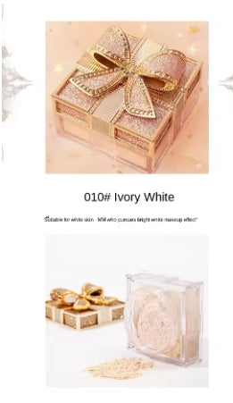 2 Colors Makeup Loose Powder Transparent Finishing Powder Waterproof Cosmetic Puff For Face Finish Setting With Puff