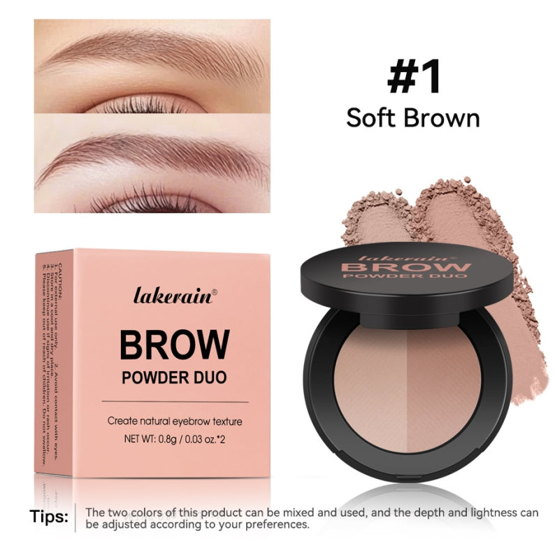 Dual-color Eyebrow Powder Ash Brown Contour Shadow Three-dimensional Eyebrow Shape Waterproof Natural Compact Powder Palette