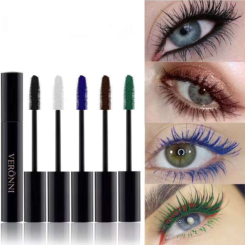 Color Mascara Eyelashes Lengthening Mascara 4D Silk Fiber Waterproof Curling Mascara Black Eyelashes Extension Make Up Cosmetics