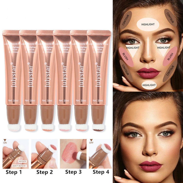 Shimmer Liquid Blush Highlighter Natural Matte Brighten Face Bronze Contour Pen Cushion Blusher Stick Rouge Rubor Korean Makeup