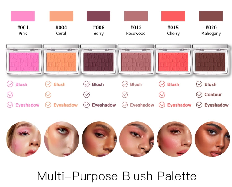 Brightens Embossed Blush Palette Rosy Blusher Facial Blush Powder 3D Relief Blush Palette Brown Cheek Contour Rouge Cosmetics