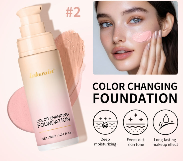 Waterproof Color Changing Liquid Foundation Centella Korean High Coverage Foundation Cream For Face Base Makeup