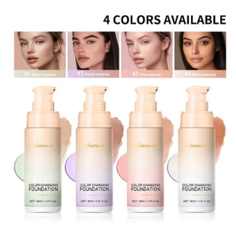 Waterproof Color Changing Liquid Foundation Centella Korean High Coverage Foundation Cream For Face Base Makeup
