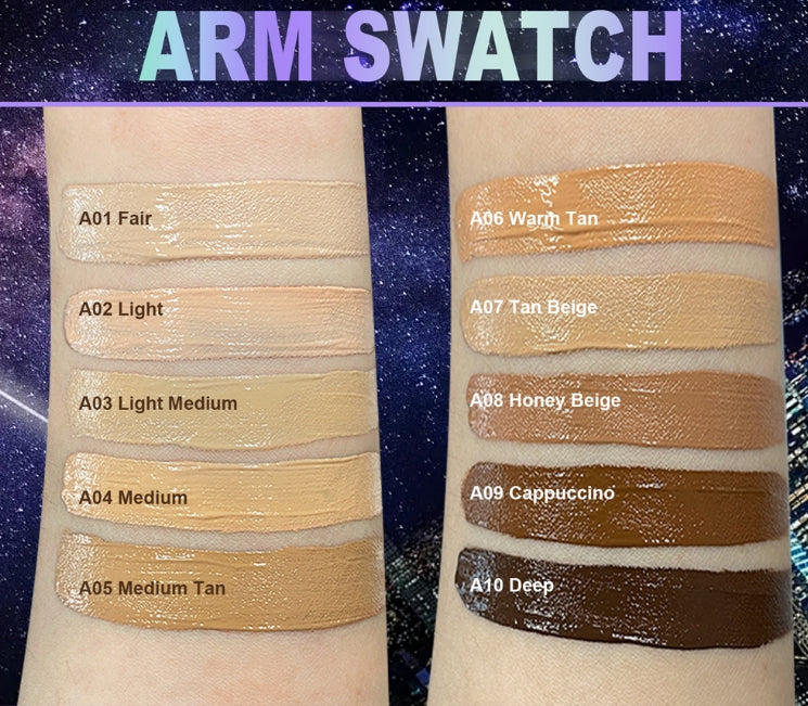 10 Color Lasting Face Foundation  Oil-Control Matte  Liquid Full Coverage Waterproof Hydrating Brighten Concealer