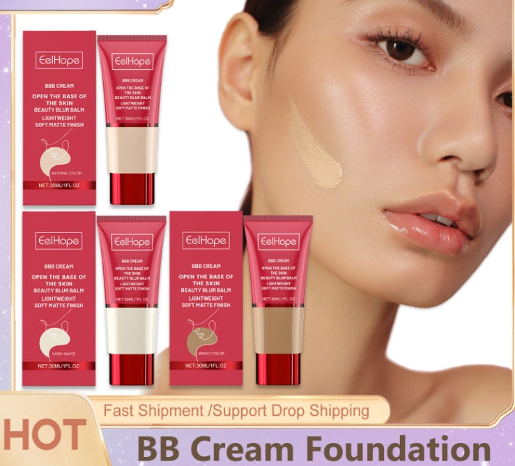 BB Cream Foundation Full Coverage Waterproof Liquid Lightweight Buildable Matte Color Correct Hydrate Natural Flawless Concealer