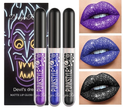 Lip Glaze Long-Lasting Matte Glitter Non-Fading Non-Stick Cup Non-Fading Lip Gloss Metal Shiny Lip Gloss Valentine's Day Gift Lip Glaze