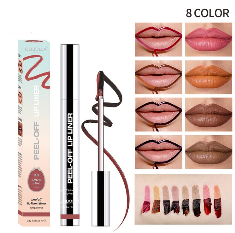 Lip Liner Waterproof Peel Off Tattoo Lip Gloss Waterproof Long Lasting Matte Lip Tint Brown Contour Tear-off Lips Stain