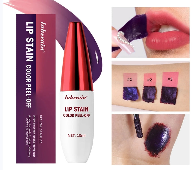 Peel Off Rose Pink Lip Gloss Matte Outline Contour Tattoo Lip Stain Waterproof Transfer Resistant Tear Off Natural Lip Tint