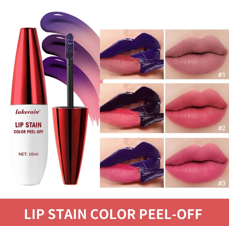Peel Off Rose Pink Lip Gloss Matte Outline Contour Tattoo Lip Stain Waterproof Transfer Resistant Tear Off Natural Lip Tint