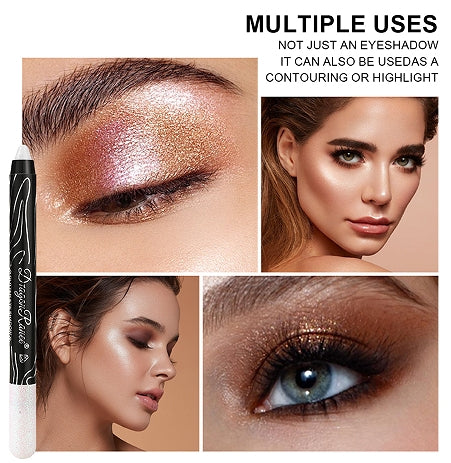 1Pc Metallic Purple Eyeshadow Pencil Glitter Silkworm Liner Pen Highlighter Long Lasting Gold Blue Cream Eye Shadow  Makeup