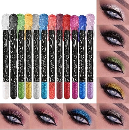 1Pc Metallic Purple Eyeshadow Pencil Glitter Silkworm Liner Pen Highlighter Long Lasting Gold Blue Cream Eye Shadow  Makeup