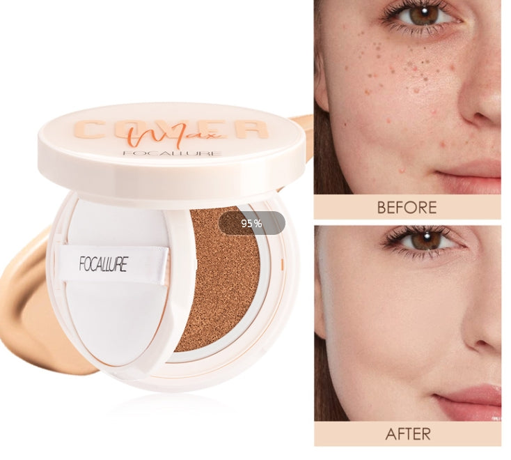 BB Cushion Cream Full Coverage Oil-control Foundation Waterproof Long Lasting Flawless Finish Makeup Air Cushion