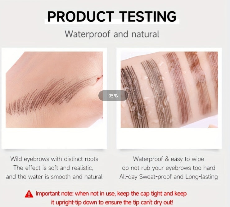 6 Colors 1pc Eyebrow Pen Waterproof 4 Split Tip Eyebrows Pen Eyebrow Tattoo Pen Waterproof Liquid Black Eyebrow Makeup Pencil