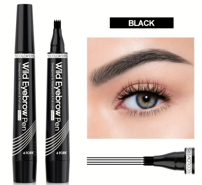 6 Colors 1pc Eyebrow Pen Waterproof 4 Split Tip Eyebrows Pen Eyebrow Tattoo Pen Waterproof Liquid Black Eyebrow Makeup Pencil
