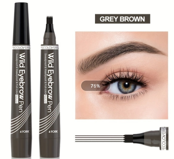 6 Colors 1pc Eyebrow Pen Waterproof 4 Split Tip Eyebrows Pen Eyebrow Tattoo Pen Waterproof Liquid Black Eyebrow Makeup Pencil