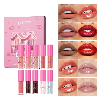 Mirror Lip Gloss Sets Waterproof Velvet Matte Liquid Lipstick Lasting Moisturizing Sexy Red Lip Tint Makeup Lip Oil Balm