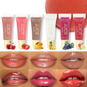 Nude Brown Plumping Lip Gloss Moisturising Fruit Lip Oil Transparent Fullness Lips Tint Soft Tube Makeup Applicator Beauty Care