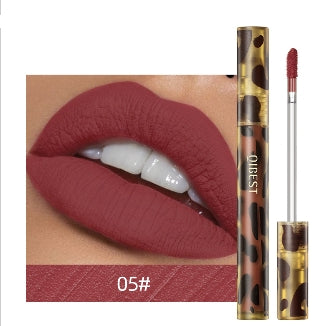 Leopard Print Velvet Matte Liquid Lipstick Lasting Waterproof Non-Stick Cup Lip Gloss Women Sexy Moisturizing Lip Tint