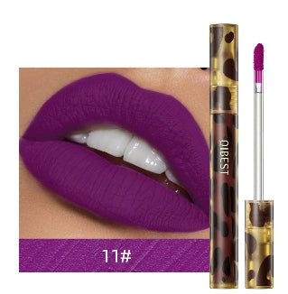 Leopard Print Velvet Matte Liquid Lipstick Lasting Waterproof Non-Stick Cup Lip Gloss Women Sexy Moisturizing Lip Tint