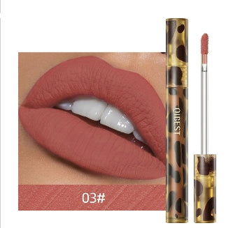Leopard Print Velvet Matte Liquid Lipstick Lasting Waterproof Non-Stick Cup Lip Gloss Women Sexy Moisturizing Lip Tint