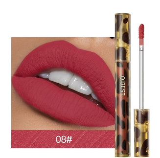Leopard Print Velvet Matte Liquid Lipstick Lasting Waterproof Non-Stick Cup Lip Gloss Women Moisturizing Lip Tint