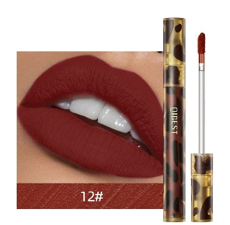 Leopard Print Velvet Matte Liquid Lipstick Lasting Waterproof Non-Stick Cup Lip Gloss Women Moisturizing Lip Tint