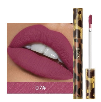 Leopard Print Velvet Matte Liquid Lipstick Lasting Waterproof Non-Stick Cup Lip Gloss Women Moisturizing Lip Tint