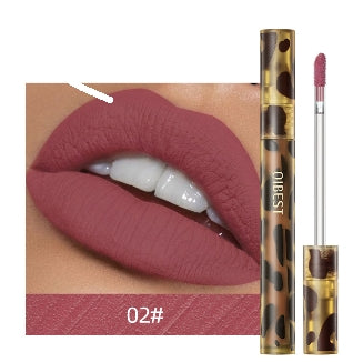 Leopard Print Velvet Matte Liquid Lipstick Lasting Waterproof Non-Stick Cup Lip Gloss Women Moisturizing Lip Tint