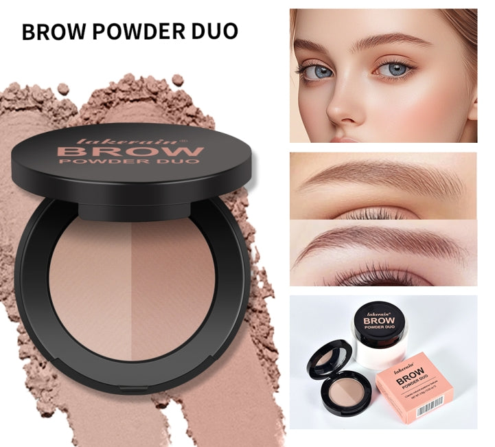 Dual-color Eyebrow Powder Ash Brown Contour Shadow Three-dimensional Eyebrow Shape Waterproof Natural Compact Powder Palette