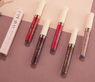 12 Colors Matte Dark Purple Lip Gloss Longlasting Red Nude Nude Liquid Lipsticks Non-stick Cup Lip Tint Makeup Pigment