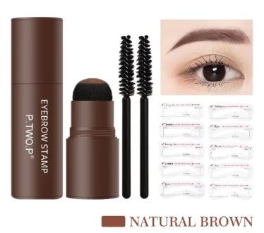 Complete professional Eyebrow Powder Stamp Shaping Kit makeup brushes eyebrow paint eyebrow pencil Eye Brows Stencil