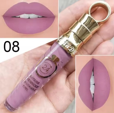 New!!Make Up Lips Matte Liquid Lipstick Waterproof Long Lasting Sexy Pigment Nude Glitter Style Lip Gloss Beauty Red Lip Tint