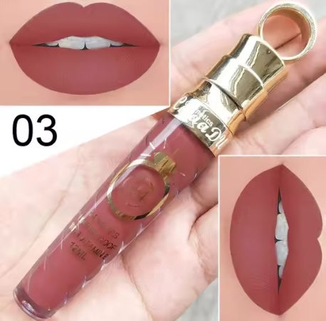 New!!Make Up Lips Matte Liquid Lipstick Waterproof Long Lasting Sexy Pigment Nude Glitter Style Lip Gloss Beauty Red Lip Tint