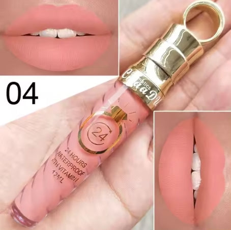 New!!Make Up Lips Matte Liquid Lipstick Waterproof Long Lasting Sexy Pigment Nude Glitter Style Lip Gloss Beauty Red Lip Tint