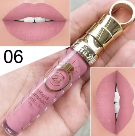 New!!Make Up Lips Matte Liquid Lipstick Waterproof Long Lasting Sexy Pigment Nude Glitter Style Lip Gloss Beauty Red Lip Tint