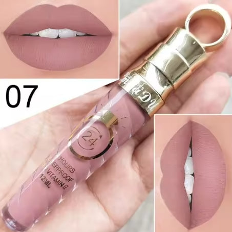 New!Make Up Lips Matte Liquid Lipstick Waterproof Long Lasting Sexy Pigment Nude Glitter Style Lip Gloss Beauty Red Lip Tint
