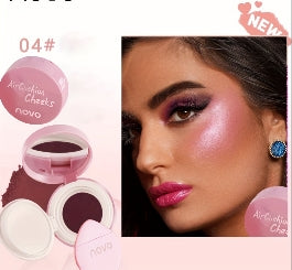 Cute Blush  Long-Lasting Soft Blush Silky Blush with Mirror  Enhance Skin Tone  Eyes and Cheeks  Holiday Gift